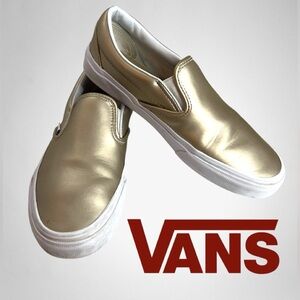 Vans Classic Slip-On (Muted Metallic) Gold/True White Sneakers